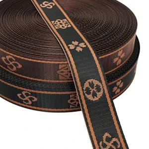 Vintage High Strength 100% Polyester Eco-Friendly Jacquard Webbing with Letters for Luggage and Bags Accessories