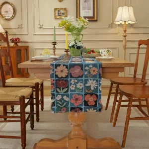 Vintage Jacquard Floral Table Runner