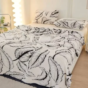 Vintage Jacquard Milk Fleece Throw Blanket Thick Fluffy Sofa Cover Autumn Winter Single Nap Shawl Blanket for Dorm Bedroom