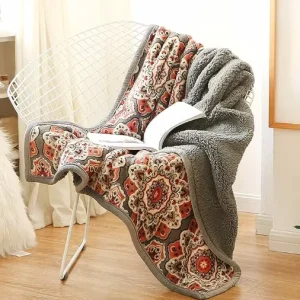 Vintage Print Throws Cute Floral Design Soft Plush Warm Blanket Throws for Bed Couch Sofa Office Camping All Seasons Use