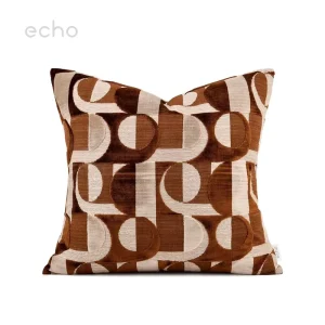 Vintage Style Vacation Orange Geometric High end Imported Cut Pile Throw Pillow Sample Room Sofa Bed Headrest Cushion
