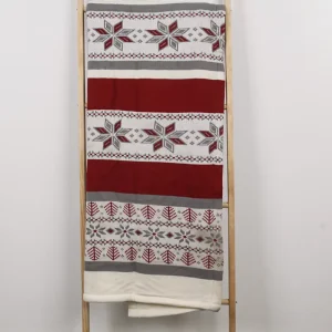 Vintage Thick Chunky Snowflake Soft Acrylic Sherpa Knitted Blanket Throws for Christmas Decorations