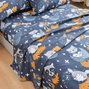Vintage Washable Polyester Microfiber Bedding Queen Bed Sheet Set with Pillowcase 3 Piece for Home & Hotel Use