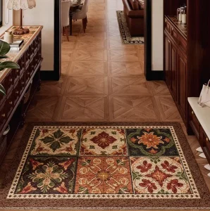 Vintage Wire Loop Door Mat Outdoor Entrance Rug for Home Entryway Non Slip Washable Stain Resistant Pet Friendly Floor Mat