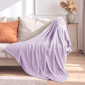 Violet Purple Polar Fleece Blanket 100% Recycled Polyester OEKO TEX Certified Supermarket Bulk Supply Soft Warm Bed