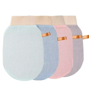 Viscose Fiber Dead Skin Remover Exfoliating Mitts Deep Pore Cleanser Body Scrubber Rayon Bath Gloves With Custom logo