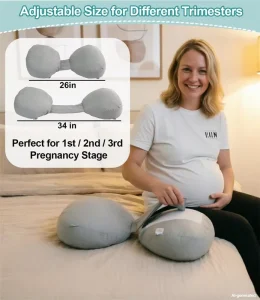W Shaped Maternity Pillow for Pregnant Women Portable Pregnancy Pillow Back Belly Support Pillow