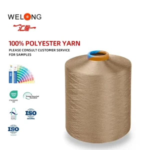 WELONG Polyester DTY Dope Dyed Color Polyester Filament Yarn Ultra Soft 150D 288F Polyester Draw Textured Yarn