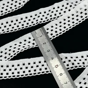 WH7507 High Quality Wide White Mesh Embroidered Lace Eco Friendly Fabric for Wedding Dress and Veil Supply