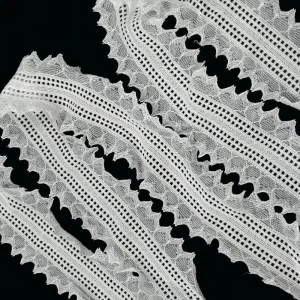 WH7512 High Quality French Lace Elastic Wavy Trim for Bralette and Underwear Decoration Accessories