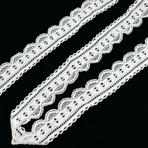 WH7513 Wide Elegant Stretchy White Floral Lace With High Elasticity Used for Bra and Lingerie Trimming Accessories
