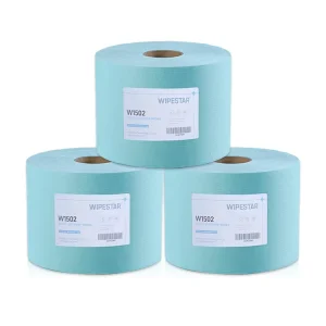 WIPESTAR Heavy Duty Industrial Cleaning Cloths for Manufacturing High Absorbency Dry Wet ROHS Certified 68gsm Wiping Wipes Rolls