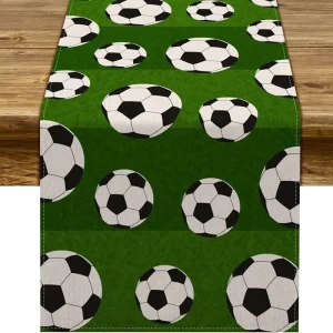 WML014 Printed Table Runners Football Pattern Rectangular Fabric Table Linens Tablecloths for Festive Parties