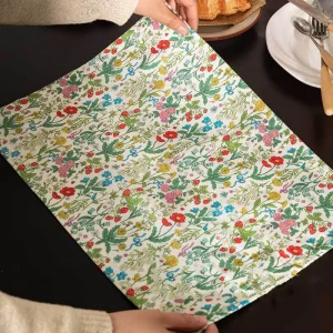 WML029 All Over Digital Printed Pastoral Style Reusable Kitchen Towels 100% Cotton Tea Towels Table Place Mats for Home Use