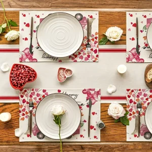 WML068 Heavyweight 100% Cotton Printed Place Mats All Over Full Color Print Heat Resistant Table Mats Cotton Tea Towels