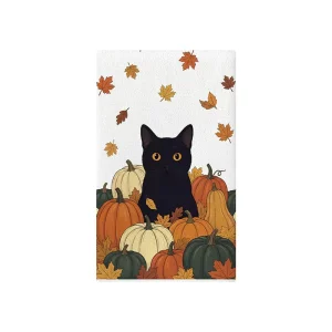 WML088 High Quality Digital Printed Hand Towels Custom Super Absorbent Kitchen Tea Towels for Autumn Thanksgiving