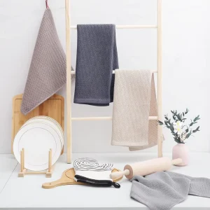 WML114 Customized Multi Color Absorbent Waffle Weave Cotton Cleaning Kitchen Dish Towels