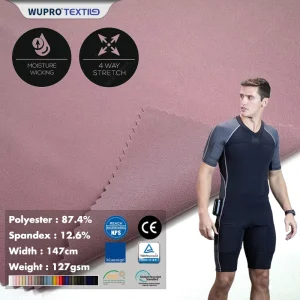 WP 5EP1 75D+40D Abrasion Resistant Breathable 4 Way Stretch Dryfit Sportswear Fabric 87.4% Polyester 12.6% Spandex Woven Textile