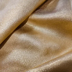WYY327# Thick Opaque Golden Metallic Shimmering Satin Decorative Fabric for Clothing
