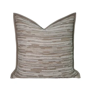 Wabi Sabi Beige White Square Stitching Throw Pillow Case Jacquard Lumbar Cushion Cover Villa Hotel Showroom Modern Interior