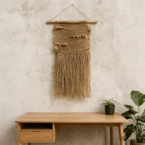 Wabi Sabi Textured Rope Wall Art Handmade Natural Jute Hanging for Living Room Entryway