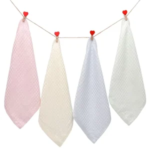 Waffle Bamboo Quick-Dry Woven Newborn Hand & Face Towel Baby Washcloth for Bathroom & Bedroom Use