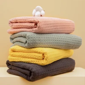 Waffle BathTowel for Bathroom Beach Spa Sauna Gym Luxury 100% Organic Cotton Weave Towel Soft Water Absorption Bath Sheet