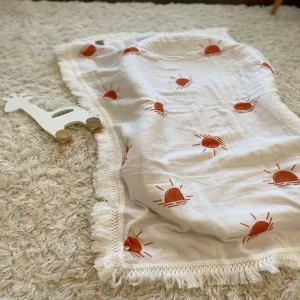 Waffle Blanket Lacework Soft Lint free 100% Cotton Blanket for Kids with Custom Printing Design Logo