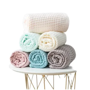 Waffle Hair Turban Towel Super Water Absorbent Quick Dry Microfiber Bamboo Hair Towel Customizable Size