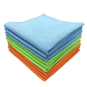 Waffle Weave 480gsm 40x40cm Microfiber Cleaning Cloth for All Purpose Furniture Dusting Kitchen Sink Drying Absorbent Lint free