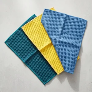 Waffle Weave Polyester Microfiber Car Drying Towel Streak Free Scratch Free Lint Free Super Absorbent Square Wash Cloth Auto