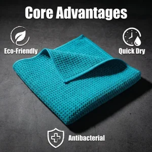 Waffle Weave Towel Tavelya Premium Microfiber Ultra Soft Quick Dry Lint Free 400GSM Auto Glass Window Drying Factory