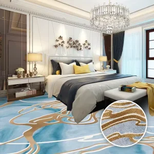 Wall Carpet Hotel Carpet Nylon Woven Jacquard Machine Made Plush Pile Modern Puzzle Pattern Stain Resistant Non Slip Commercial