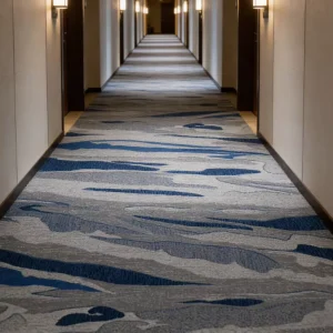 Wall Carpet Hotel Nightclub Polyester Nylon Printed Patterned Medium Pile Heavy Traffic Fireproof Bfl s1 Sound Dampening