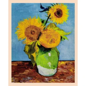Wall Hanging Art Deco Tapestry Famous Artist Oil Paintings Sunflowers in a Vase Eco Friendly Nylon Wall Decor