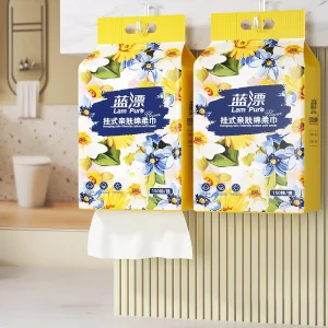 Wall Hanging Cotton Tissue 160 Sheet Large Capacity Plant Fiber Facial Tissue Face Clean Towels Disposable Makeup Cotton