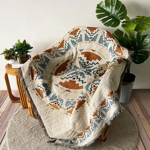 Wall Tapestry Bohemian Tassel Rug Sofa Towel Cover Rugs Carpet Throw Sofa Blanket for Outdoor Camping Picnic Tent Beach Travel