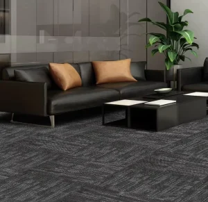 Wall to Wall 24 x 24 Indoor Outdoor 0.25 in Pile Height Peel and Stick Carpet Tile Black Polyester