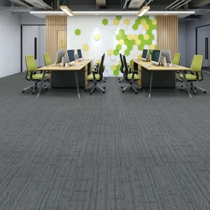 Wall to Wall Cushioned Nylon Grey Stripe Corridor Carpet Commercial Tile