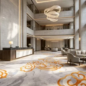 Wall to Wall Custom Tufted Floor Carpet 4m Action Back Nylon Heavy Traffic Sound Absorbing Distributor Guest Room Space