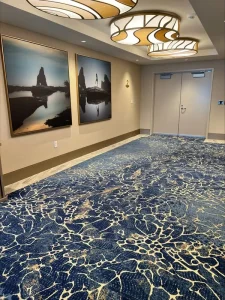 Wall to Wall Luxury Tufted Nylon Carpet Geometric Pattern Custom Model Hotel Room Hallway Anti Slip Reversible Washable 4m