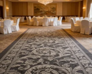 Wall to Wall Luxury Tufted Nylon Carpet With Abstract Printed Pattern Custom Model Hotel Room Hallway Anti Slip Machine Made