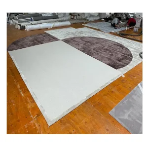 Wall to Wall Modern Hallway Carpet Decorative Hotel Floor Roll Commercial Carpet Tiles Wool Hand Tufted Cut Pile