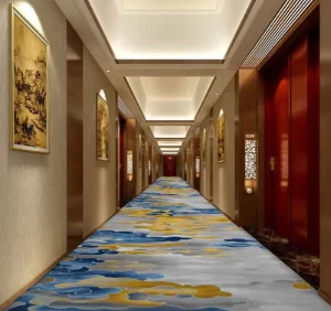 Wall to Wall Polyester Carpet Fireproof Silent Wear Resistant Free Sample Custom Pattern for Hotel