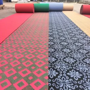 Wall to Wall Runner Carpet Chinese Factory Low Price Carpet Factory 100% Polyester Double Color Jacquard Exhibition Carpets