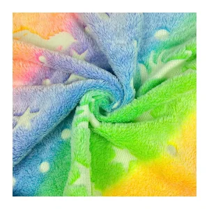Warm 230 Gsm 100 Polyester Double Side Luminous Offset Printed Flannel Fleece Fabric for Blanket