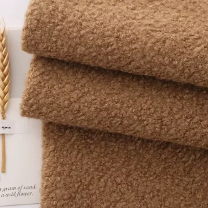 Warm 40% Wool 60% Polyester Tweed Fabric 520gsm Heavyweight Single Face Knitted Worsted Yarn for Winter Coats Jackets for Suits