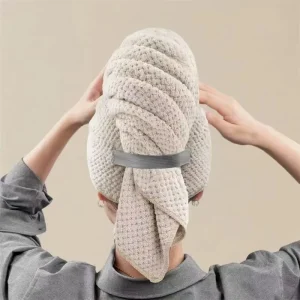 Warm Cup Turban Microfiber Satin Waffle Salon Terry Cloth Hair Drying Towel for Hair 60*100 Drying Hair