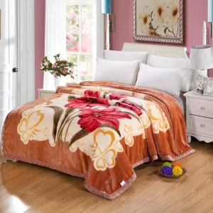 Warm Soft Double Layer Thick Flannel Blanket Korean Raschel Blankets for Winter