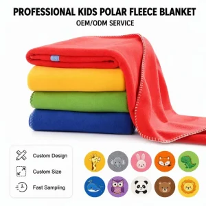 Warm Soft Kids Polar Throw Blankets Cartoon Design Custom Print Polar Fleece Blanket for Babys